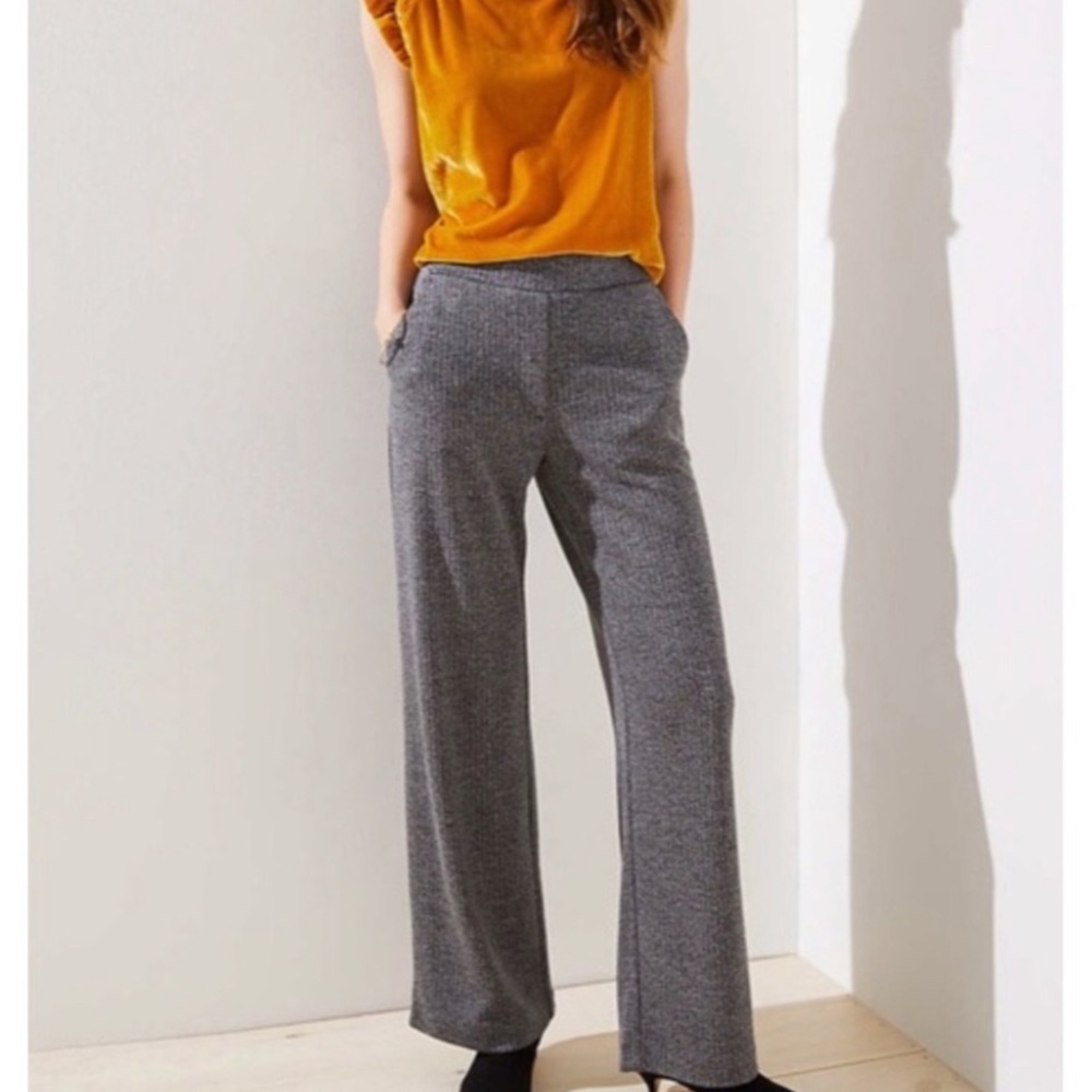 LOFT Kate relaxed fit herringbone trousers